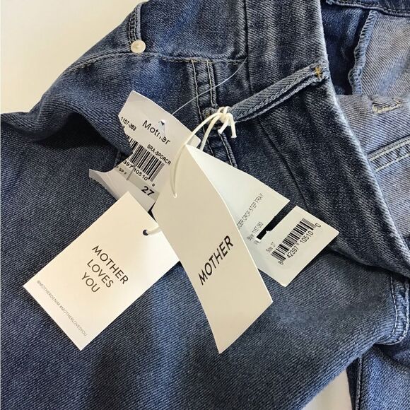 MOTHER The Wilder Ankle Crop Fray Hem Denim Jeans New Size 27 - Picture 11 of 16